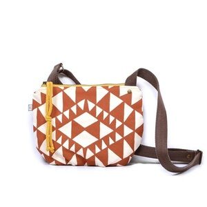 Rachel Elise Geometric Patterned Crossbody Bag Date Purse - Bow Tie Terra Cotta